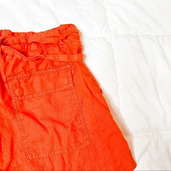 Joie Daynna Orange Paper Bag Shorts in Papaya - Picture 8 of 9